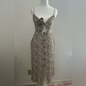 Mimi Chica Floral Tie-Front Midi Dress